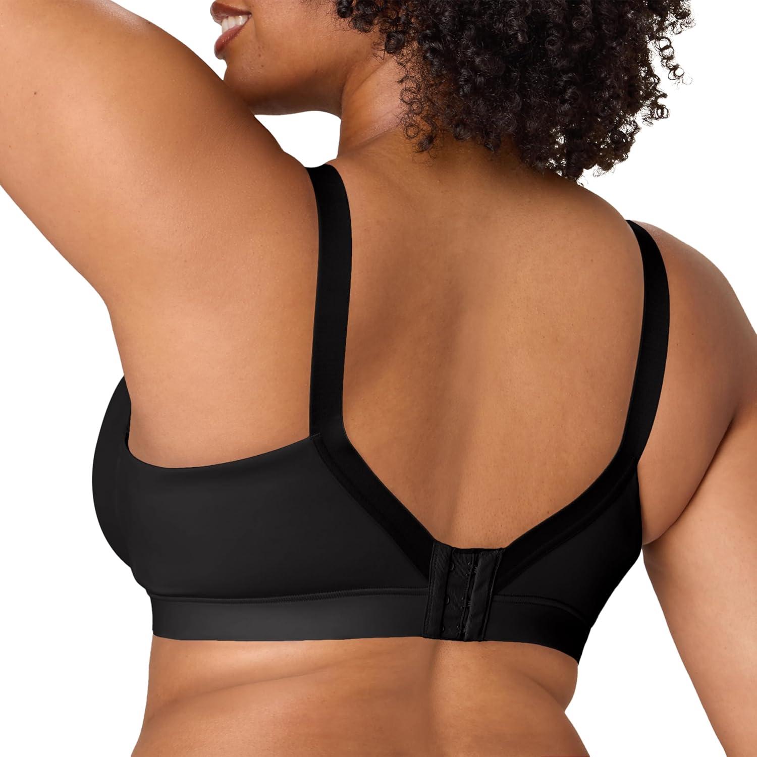 imagePlaytex Womens Wireless Bra Breathable Smoothing Bras for Women MoistureWicking Adjustable StrapsDressed in Black