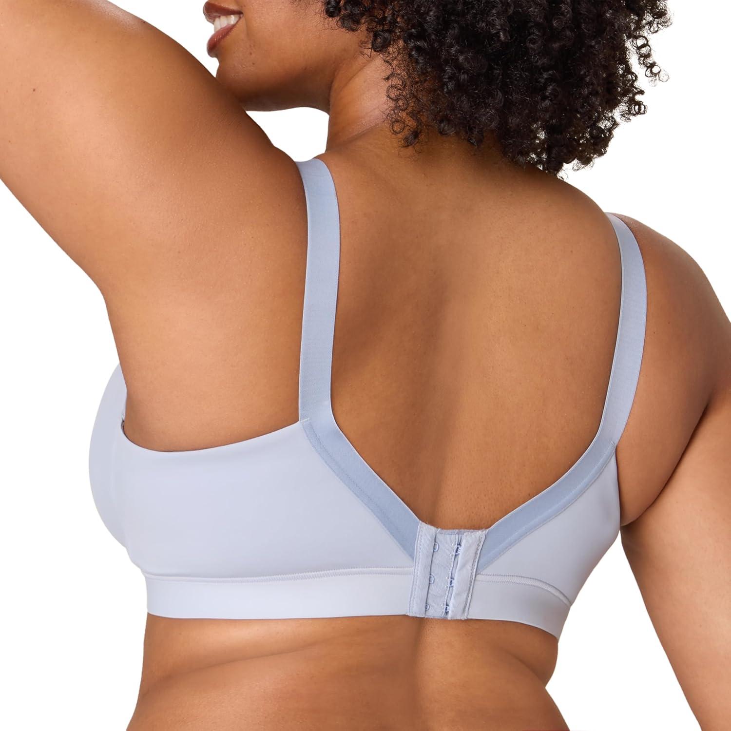 imagePlaytex Womens Wireless Bra Breathable Smoothing Bras for Women MoistureWicking Adjustable StrapsSilver Satin