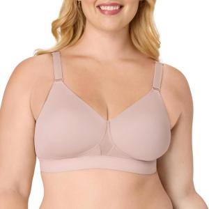 Playtex Women’s Wireless Bra, Breathable Smoothing Bras for Women, Moisture-Wicking, Adjustable Straps(Evening Blush)