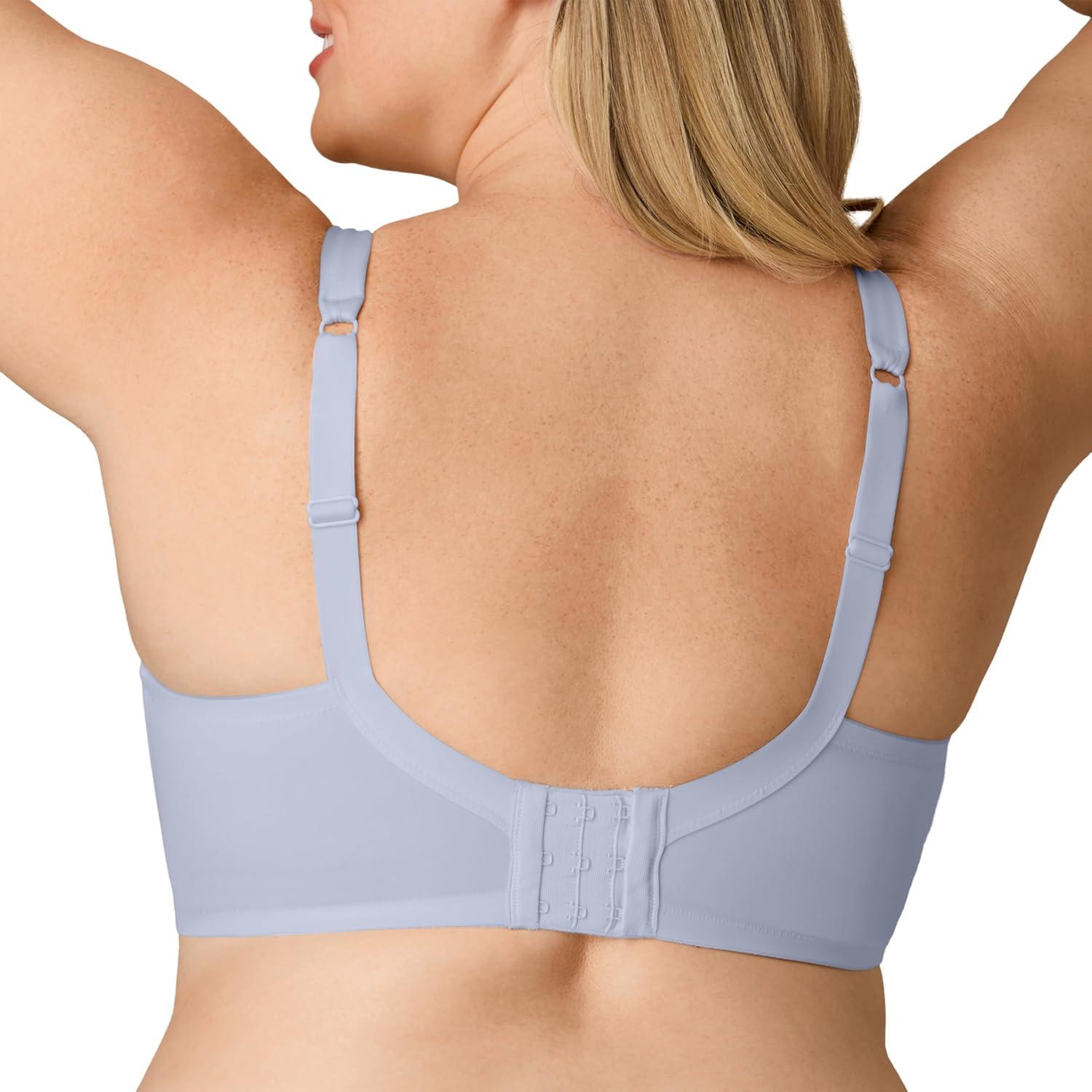 imagePlaytex Womens Wireless Balconette Bra FullCoverage Bras for Women Support Moisture Wicking PlusSilver Satin