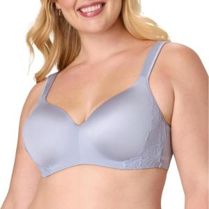 Playtex Womens Balconette Underwire Bra, Plus-Size Bras Available, Full Coverage, Moisture-Wicking, 4802(Silver Satin)