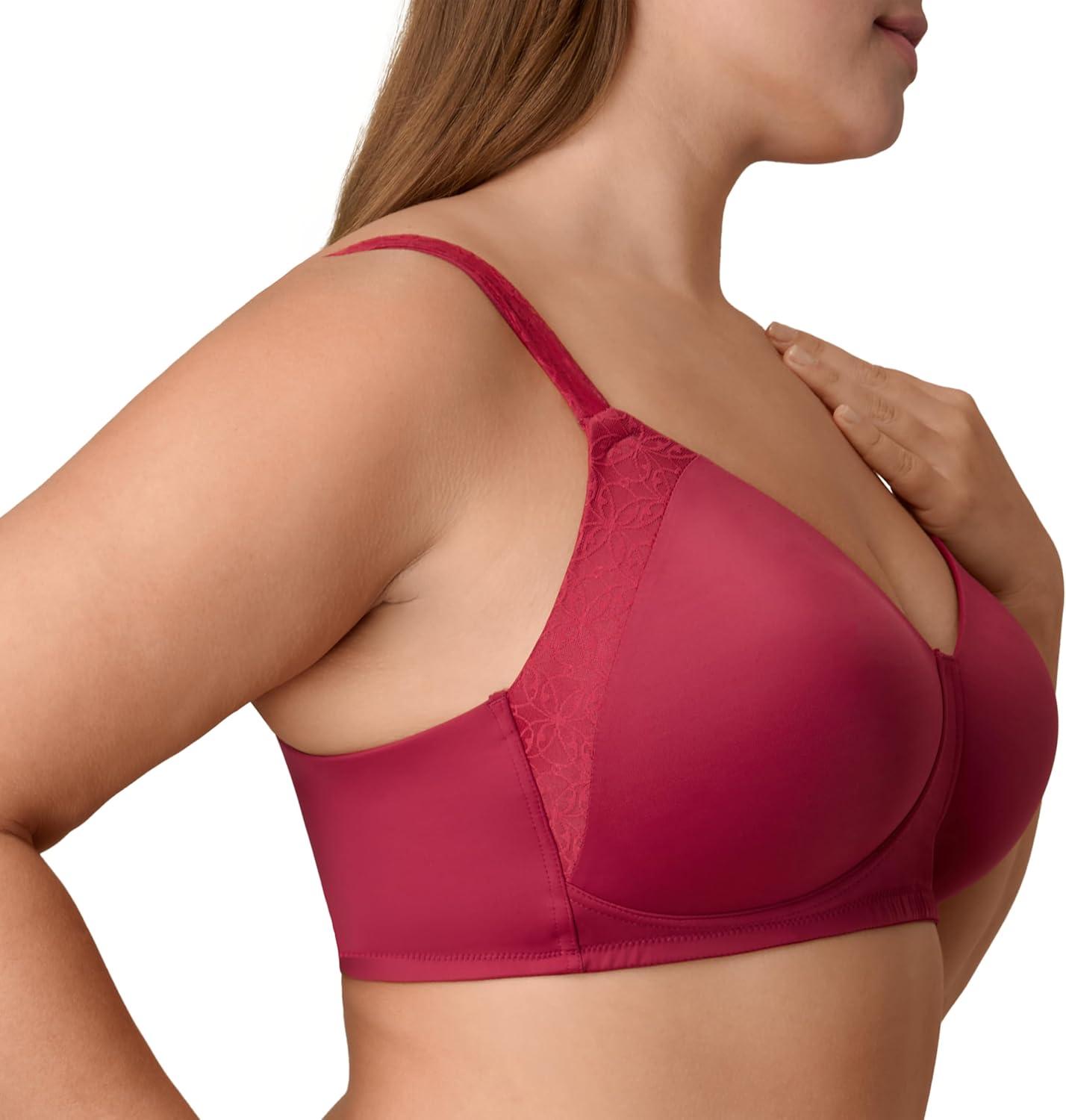 imagePlaytex Womens Wireless Bra PlusSize TShirt Bras Available Full Coverage MoistureWicking 4750Digital Rose