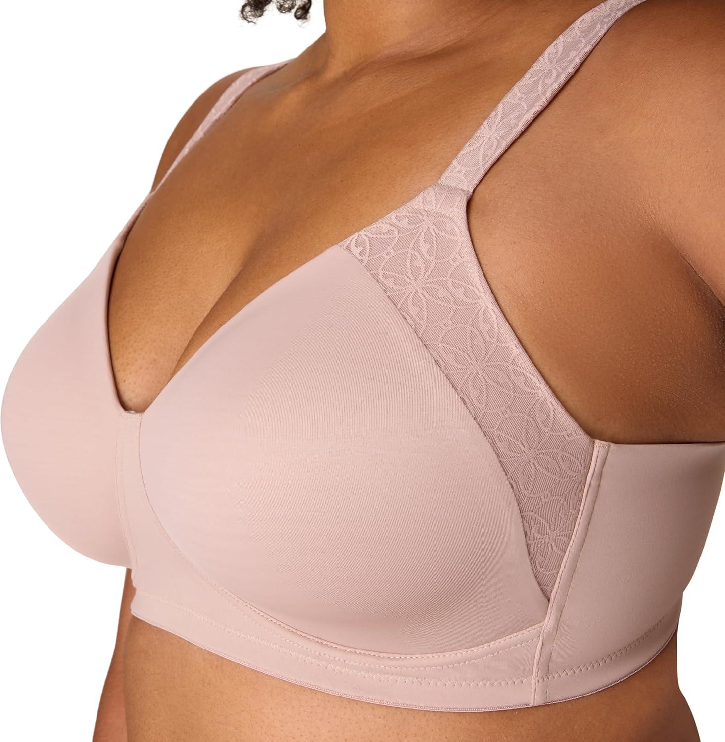 imagePlaytex Womens Wireless Bra PlusSize TShirt Bras Available Full Coverage MoistureWicking 4750Evening Blush