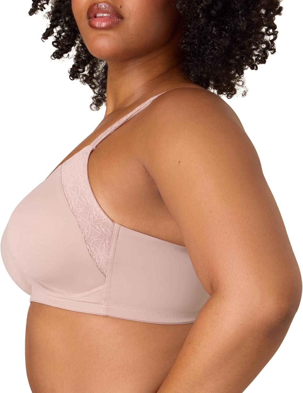imagePlaytex Womens Wireless Bra PlusSize TShirt Bras Available Full Coverage MoistureWicking 4750Evening Blush
