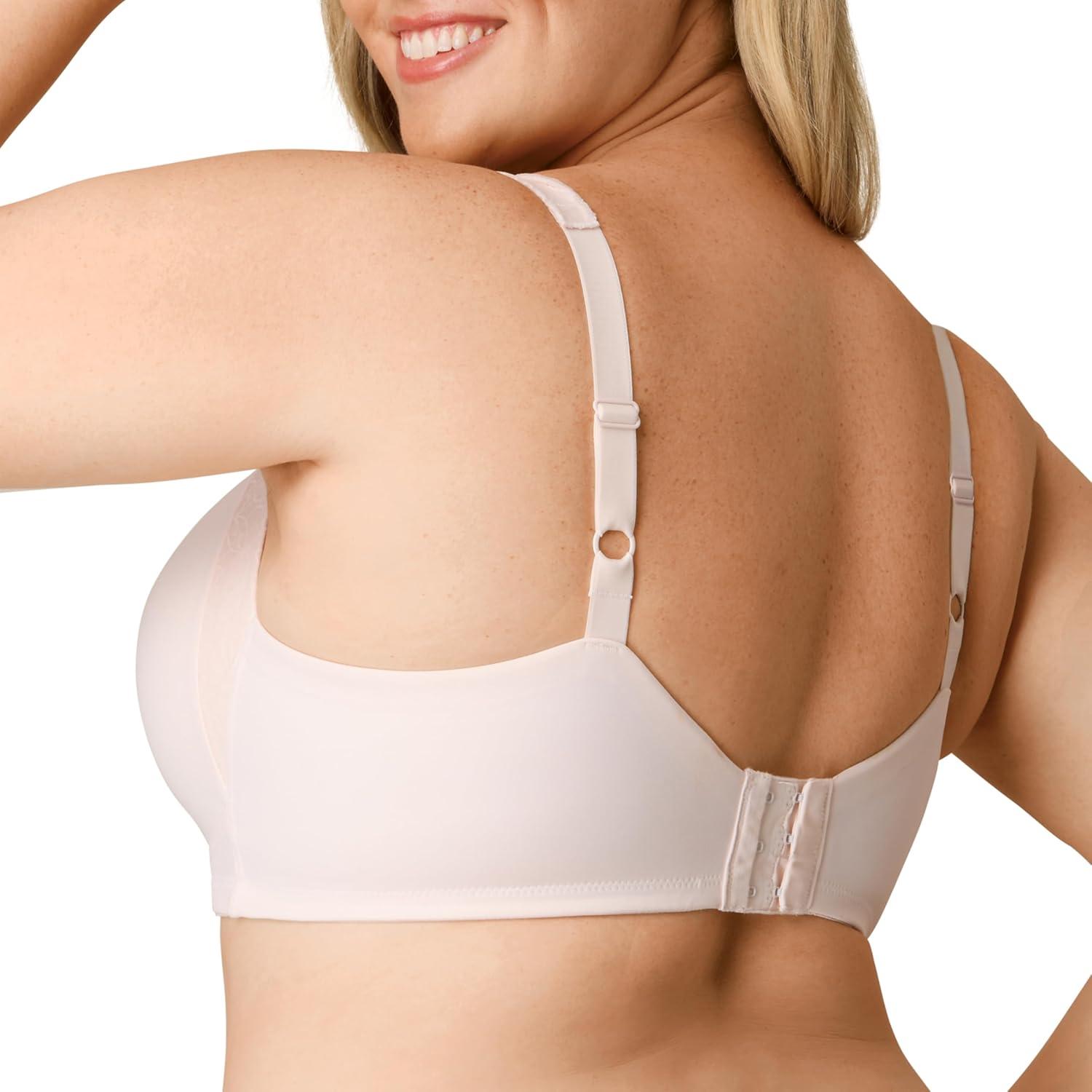 imagePlaytex Womens Wireless Bra PlusSize TShirt Bras Available Full Coverage MoistureWicking 4750Heirloom White