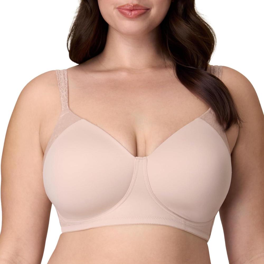 imagePlaytex Womens Wireless Bra PlusSize TShirt Bras Available Full Coverage MoistureWicking 4750Almond