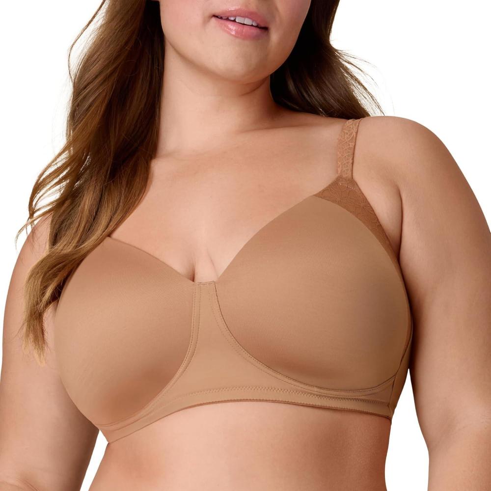 imagePlaytex Womens Wireless Bra PlusSize TShirt Bras Available Full Coverage MoistureWicking 4750Dark Iced Brown