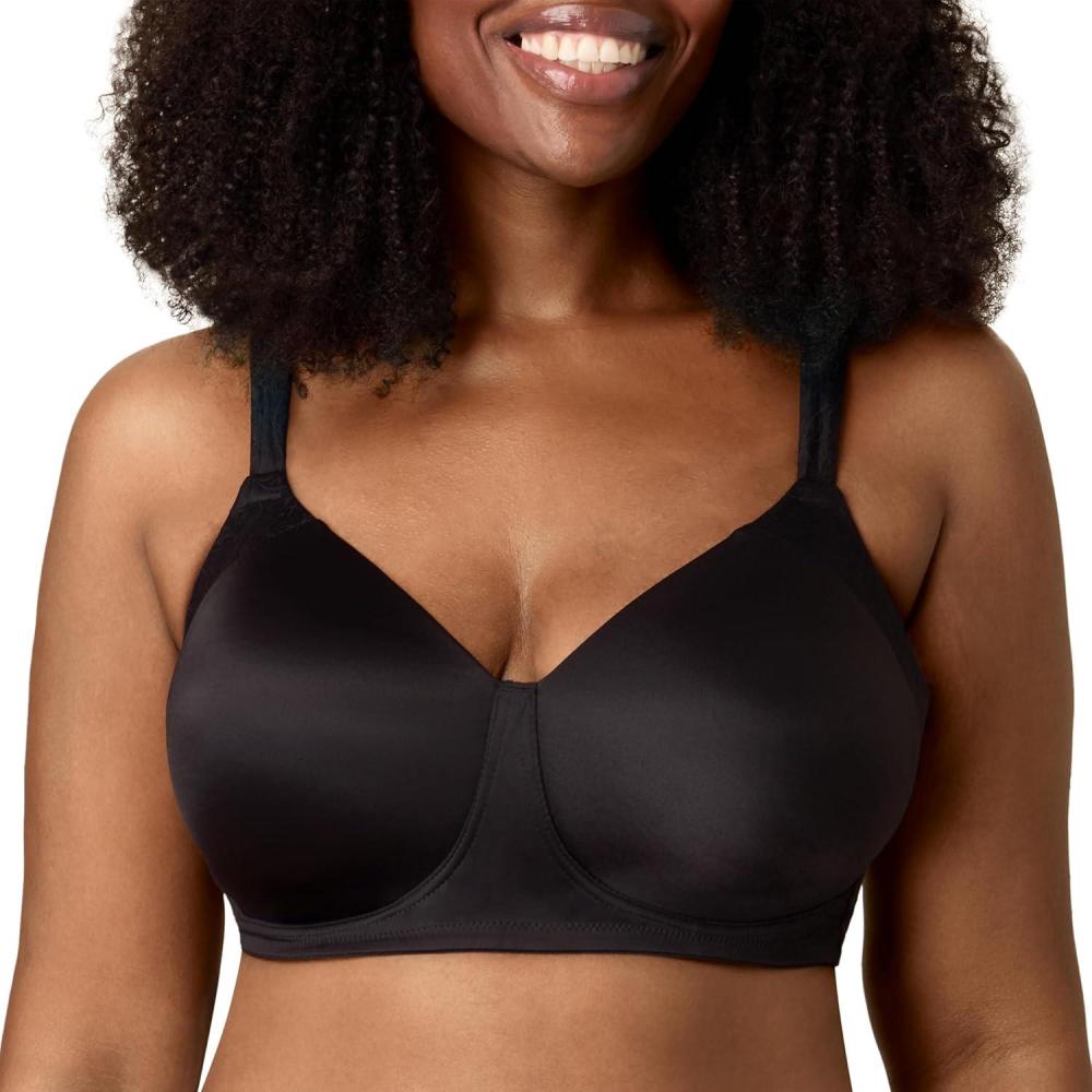 imagePlaytex Womens Wireless Bra PlusSize TShirt Bras Available Full Coverage MoistureWicking 4750Dressed in Black