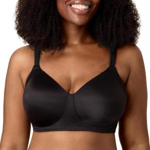Playtex Women’s Wireless Bra, Plus-Size T-Shirt Bras Available, Full Coverage, Moisture-Wicking, 4750(Dressed in Black)