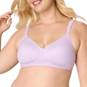 Playtex Women’s Wireless Bra, Plus-Size T-Shirt Bras Available, Full Coverage, Moisture-Wicking, 4750(Future Lavender)