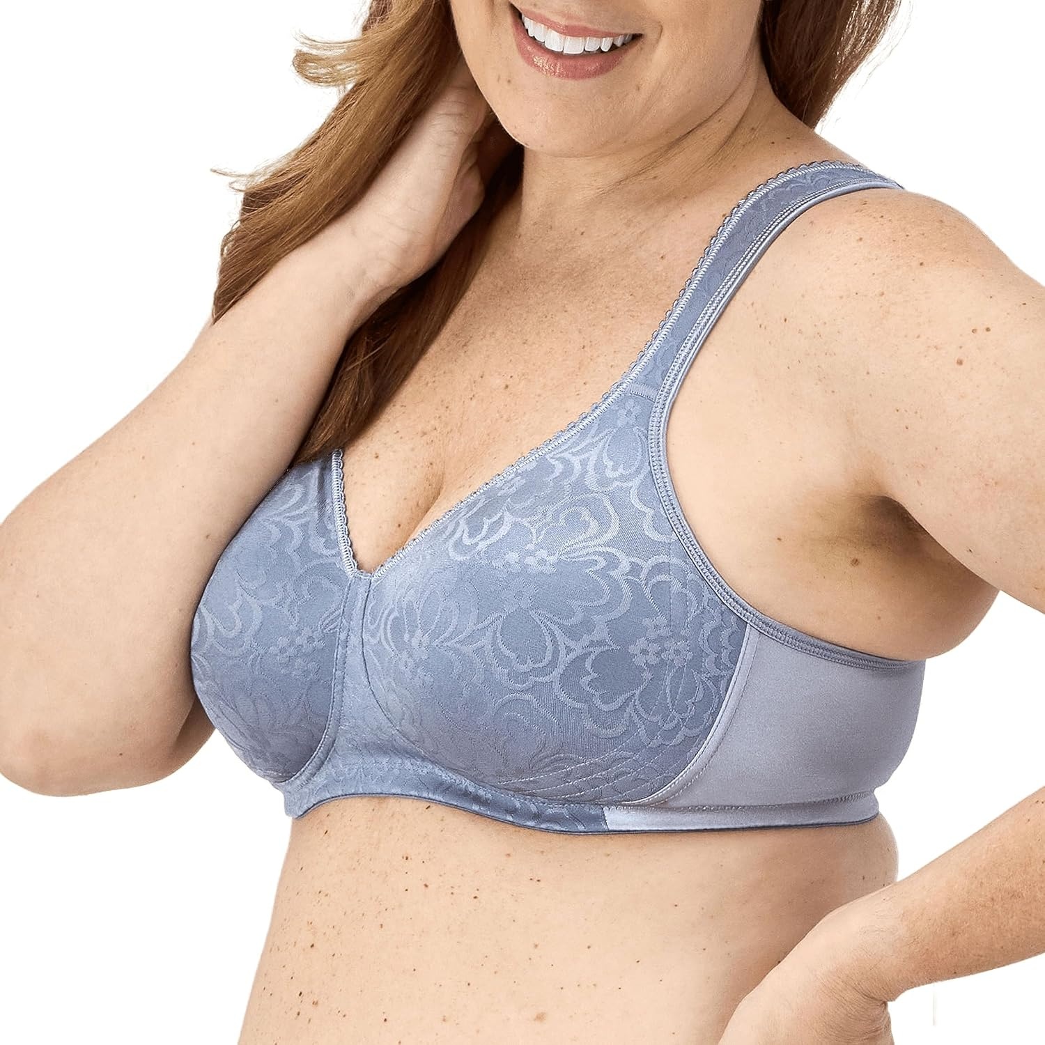 image:imagePlaytex Womens 18 Hour Ultimate Lift and Support Wire Free Bra US4745 Available in Single and 2PacksGranite Blue Grey