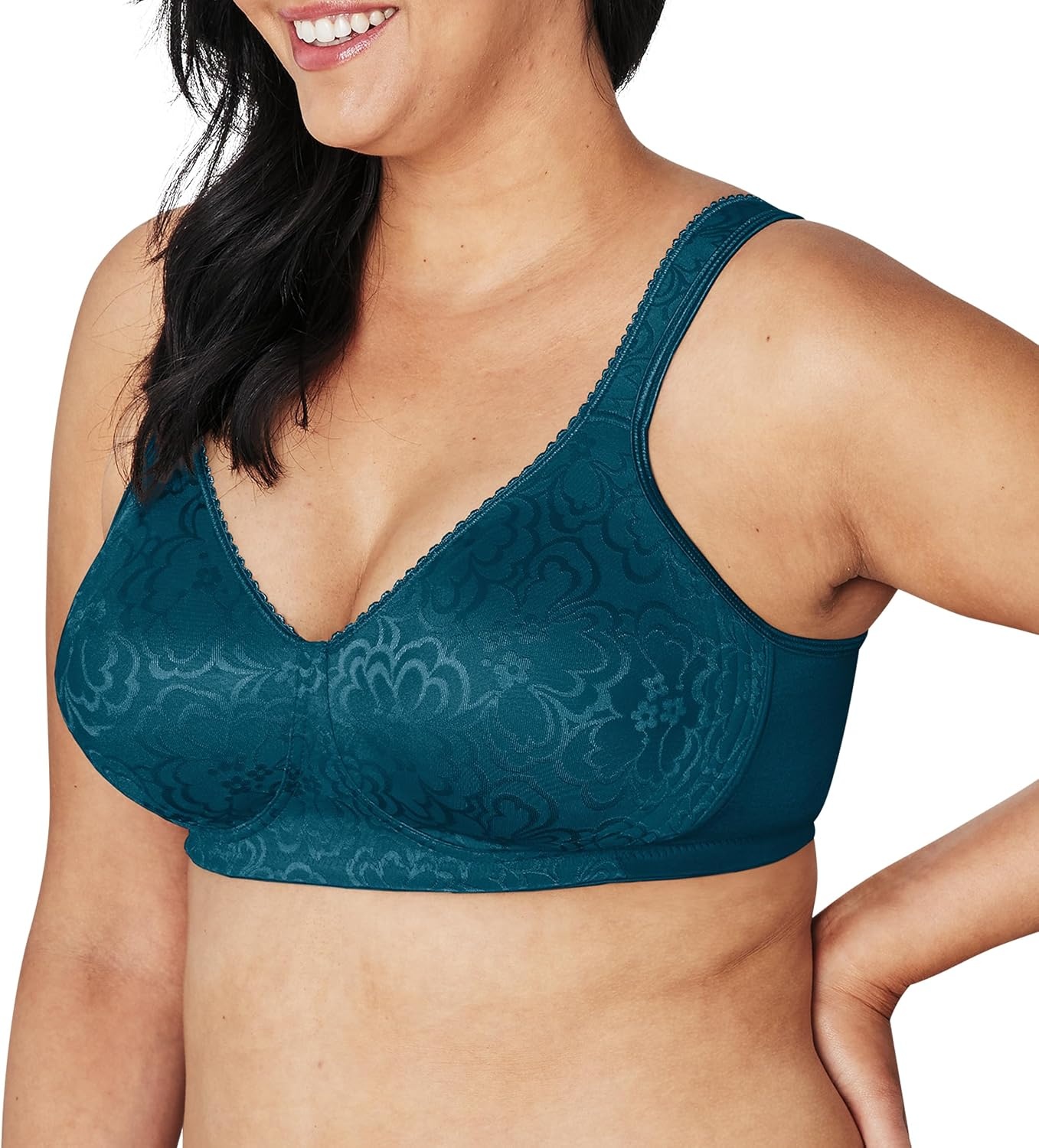 image:imagePlaytex Womens 18 Hour Ultimate Lift and Support Wire Free Bra US4745 Available in Single and 2PacksJuniper Blue