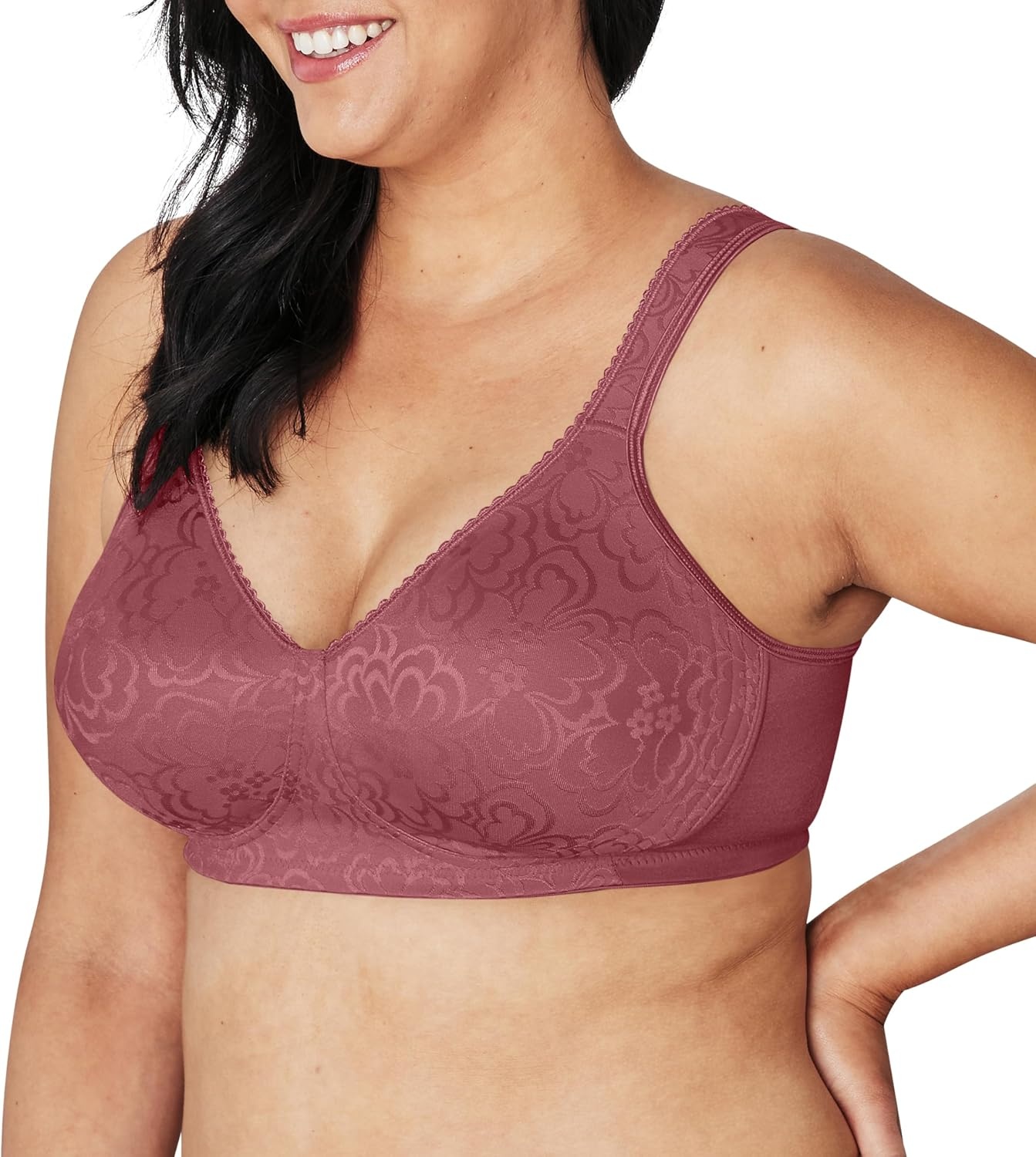 image:imagePlaytex Womens 18 Hour Ultimate Lift and Support Wire Free Bra US4745 Available in Single and 2PacksRustic Berry Red