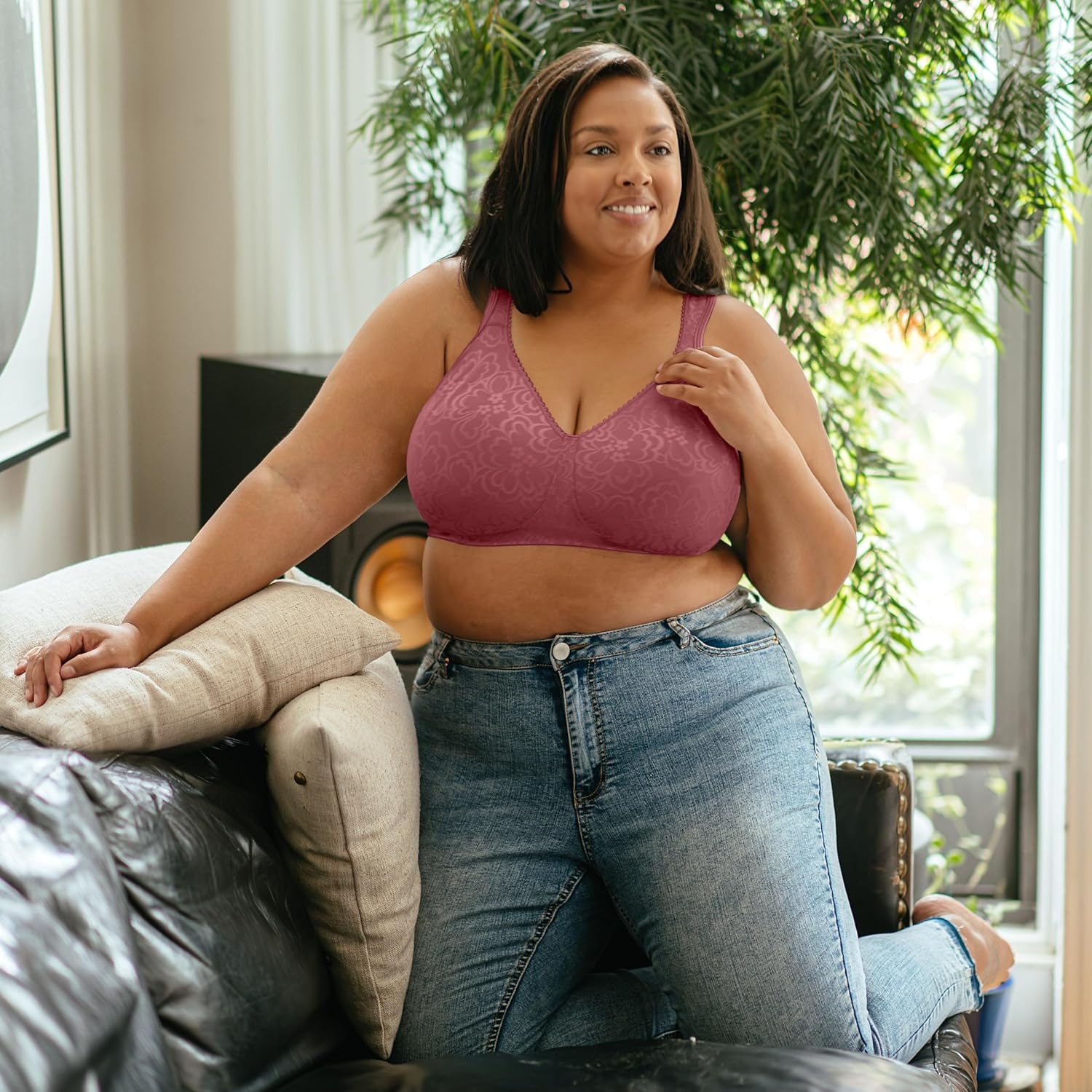 image:imagePlaytex Womens 18 Hour Ultimate Lift and Support Wire Free Bra US4745 Available in Single and 2PacksRustic Berry Red