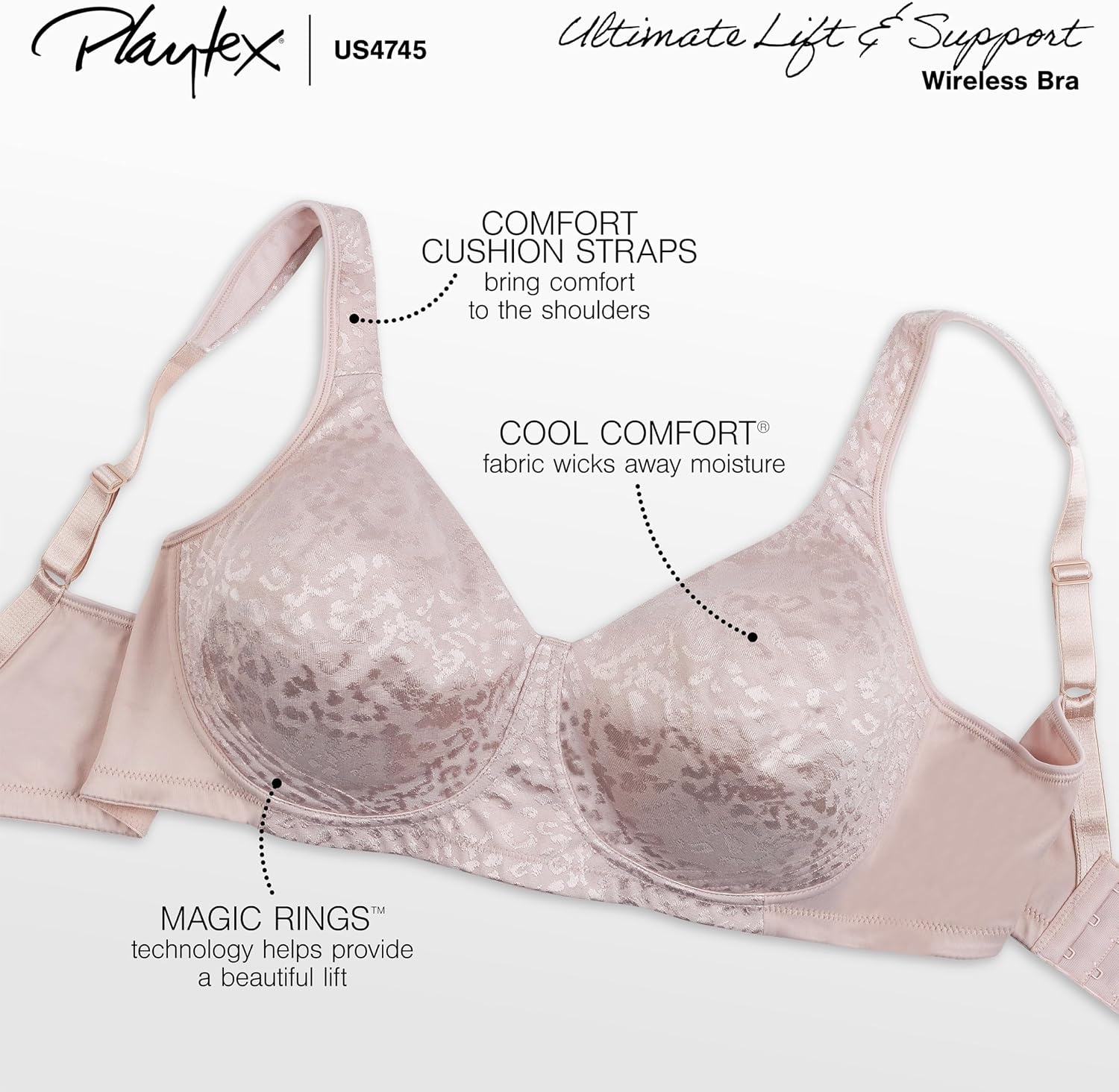 image:imagePlaytex Womens 18 Hour Ultimate Lift and Support Wire Free Bra US4745 Available in Single and 2PacksRustic Berry Red