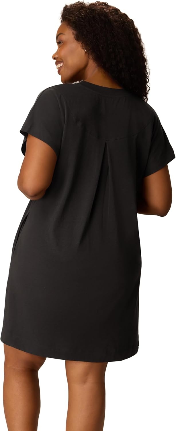 image:imagePLAYTEX Womens Cottonstretch Nightgown Cottonstretch Sleep Shirt for Women Moisturewicking LoungewearDressed in Black