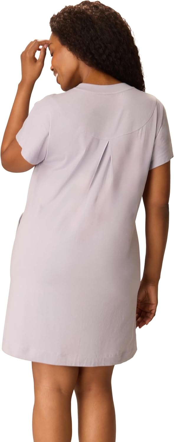 image:imagePLAYTEX Womens Cottonstretch Nightgown Cottonstretch Sleep Shirt for Women Moisturewicking LoungewearWhisper Violet