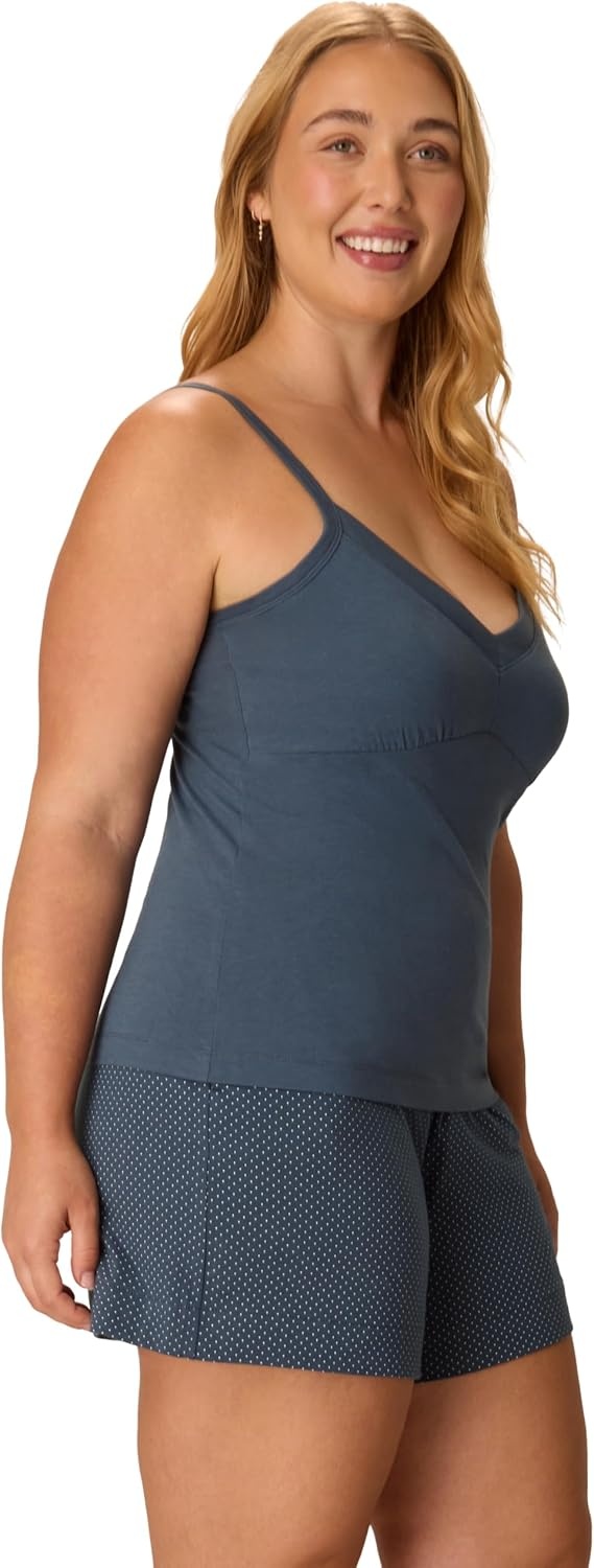 image:imagePLAYTEX Womens Pajamas Set Cami amp Sleep Shorts Set for Women Moisturewicking Loungewear 5Fairly Light Navy