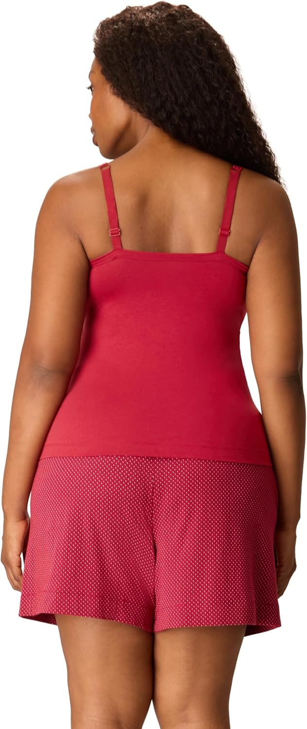 image:imagePLAYTEX Womens Pajamas Set Cami amp Sleep Shorts Set for Women Moisturewicking Loungewear 5Glory Red Dot