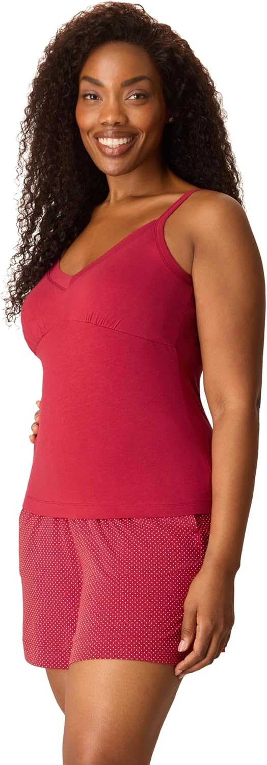 image:imagePLAYTEX Womens Pajamas Set Cami amp Sleep Shorts Set for Women Moisturewicking Loungewear 5Glory Red Dot