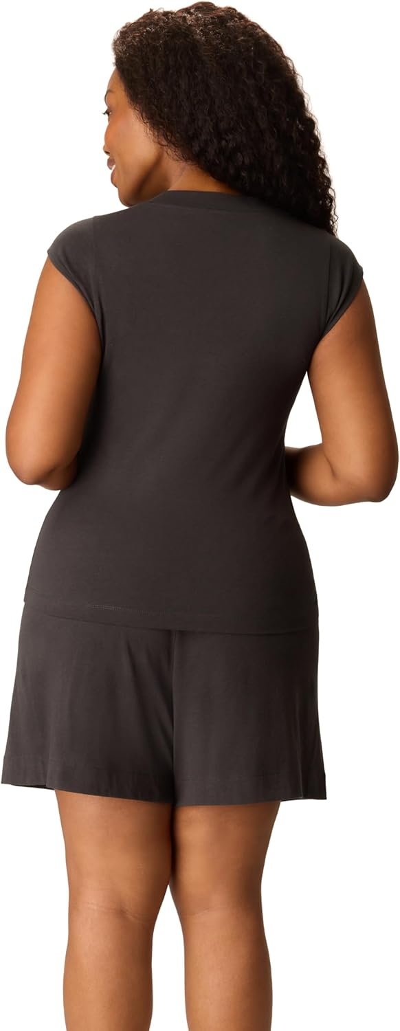 image:imagePLAYTEX Womens Pajamas Set for Women Cottonstretch Tank amp Shorts With Pockets Moisturewicking Loungewear 5Dressed in Black