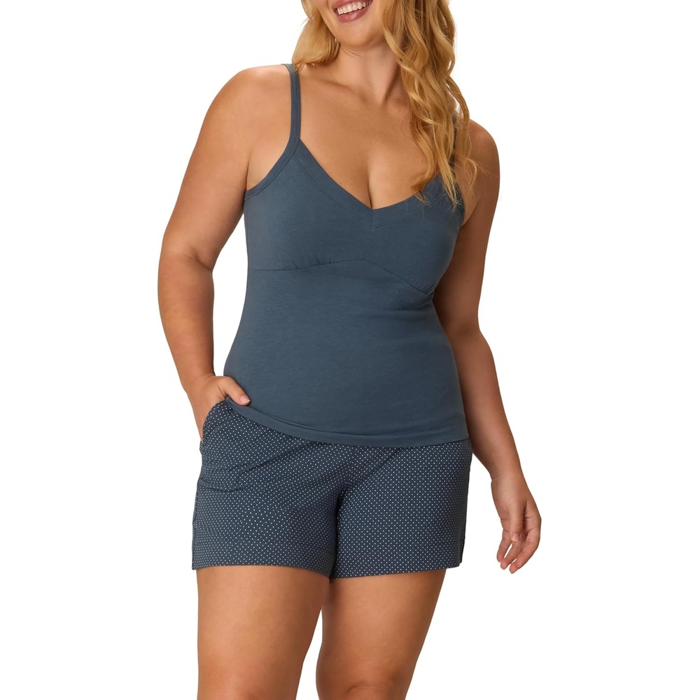 image:imagePLAYTEX Womens Pajamas Set Cami amp Sleep Shorts Set for Women Moisturewicking Loungewear 5Fairly Light Navy