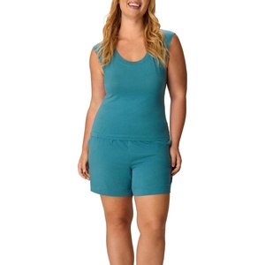PLAYTEX Women’s Pajamas Set for Women – Cotton-stretch Tank & Shorts With Pockets – Moisture-wicking Loungewear – 5″(Nifty Turquoise)